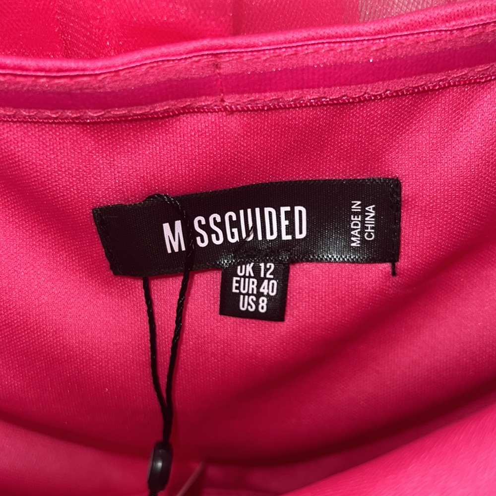Missguided Pink Bandeau Ruffle Dress Tulle Size US 8 - Picture 9 of 15
